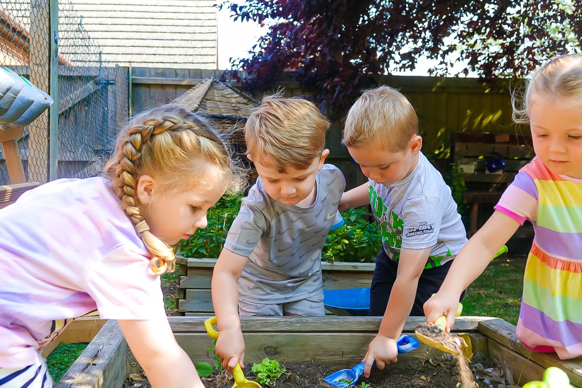 Children playing together at preschool